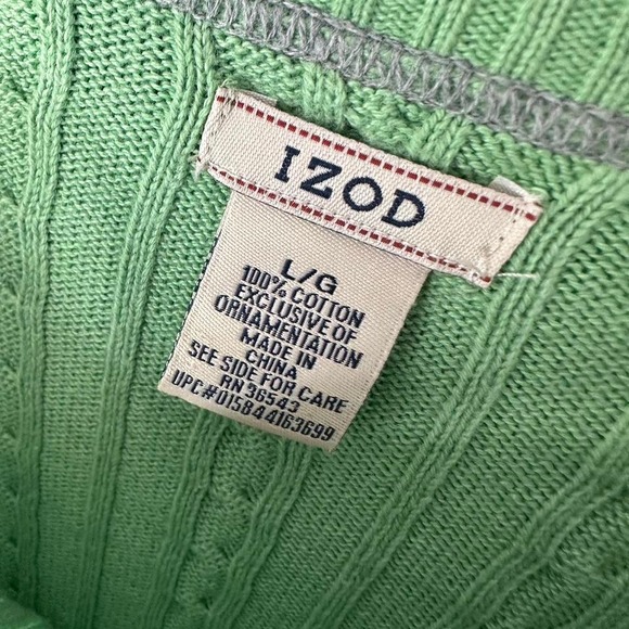 Izod Cable Knit Sweater in Aqua Green - Picture 4 of 5